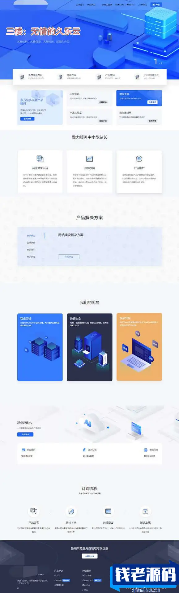 魔方模板IDC系统冰云科技风格魔方主题-钱老源码网