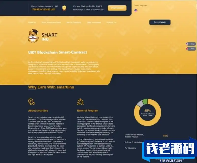 链上智能合约前端H5源码 智能合约区块链 以太坊前端调用智能合约 智能合约新项目-钱老源码网