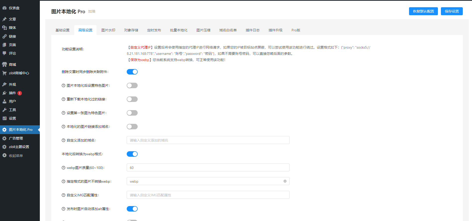 wordpress图片本地化插件Pro版，全功能版