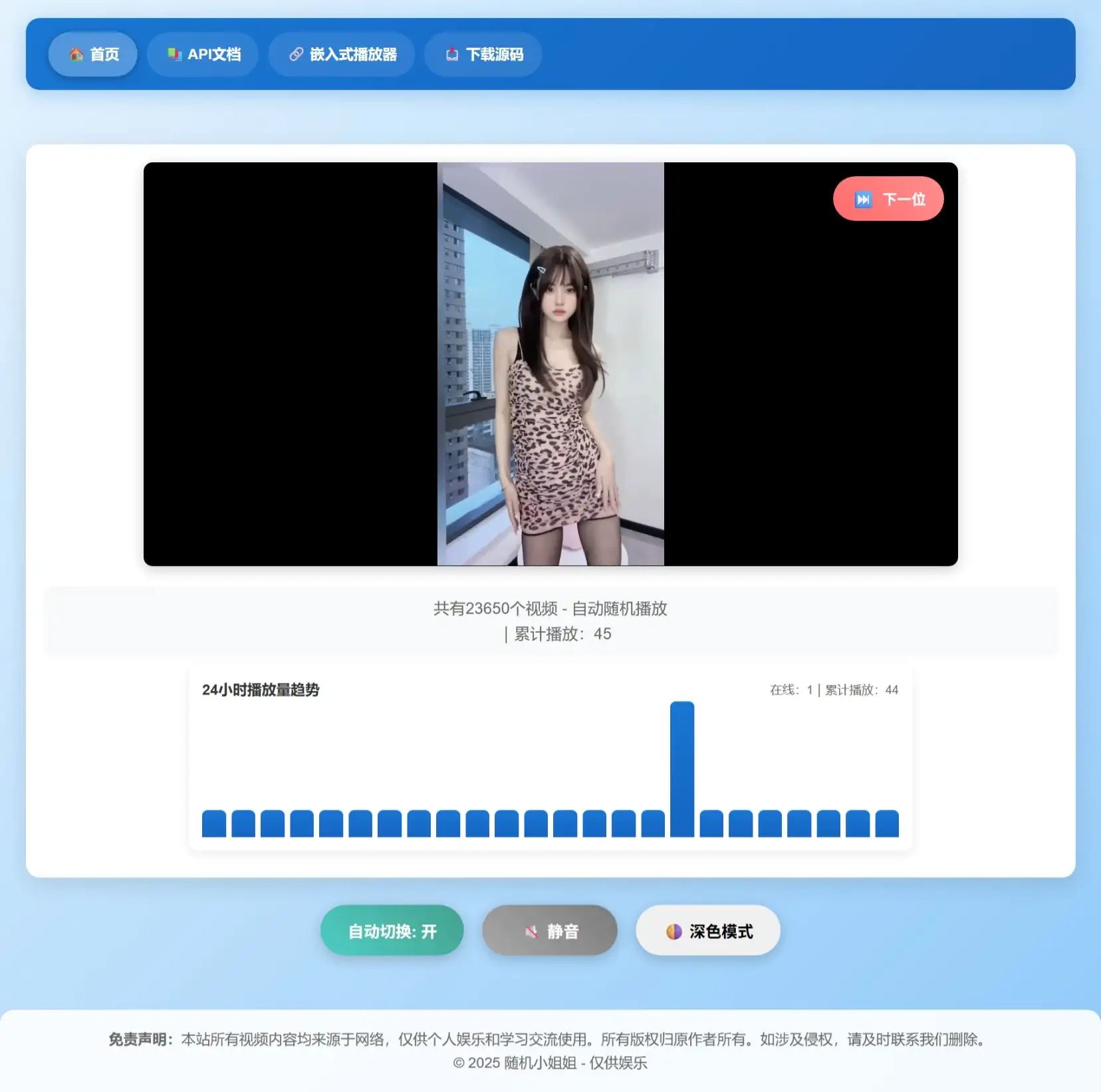随机小姐姐热舞视频系统源码全新UI带后台版v5.0-钱老源码网