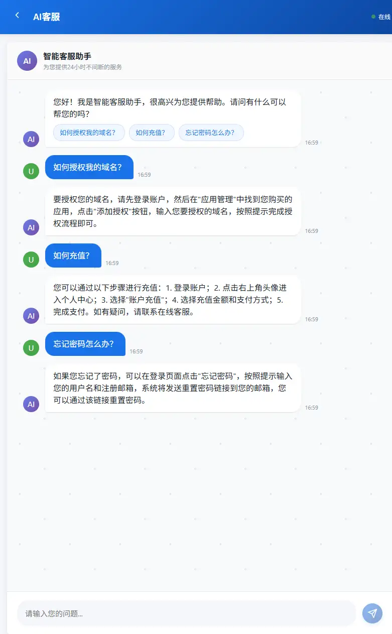 爱授权系统-AI在线客服系统插件开源-钱老源码网