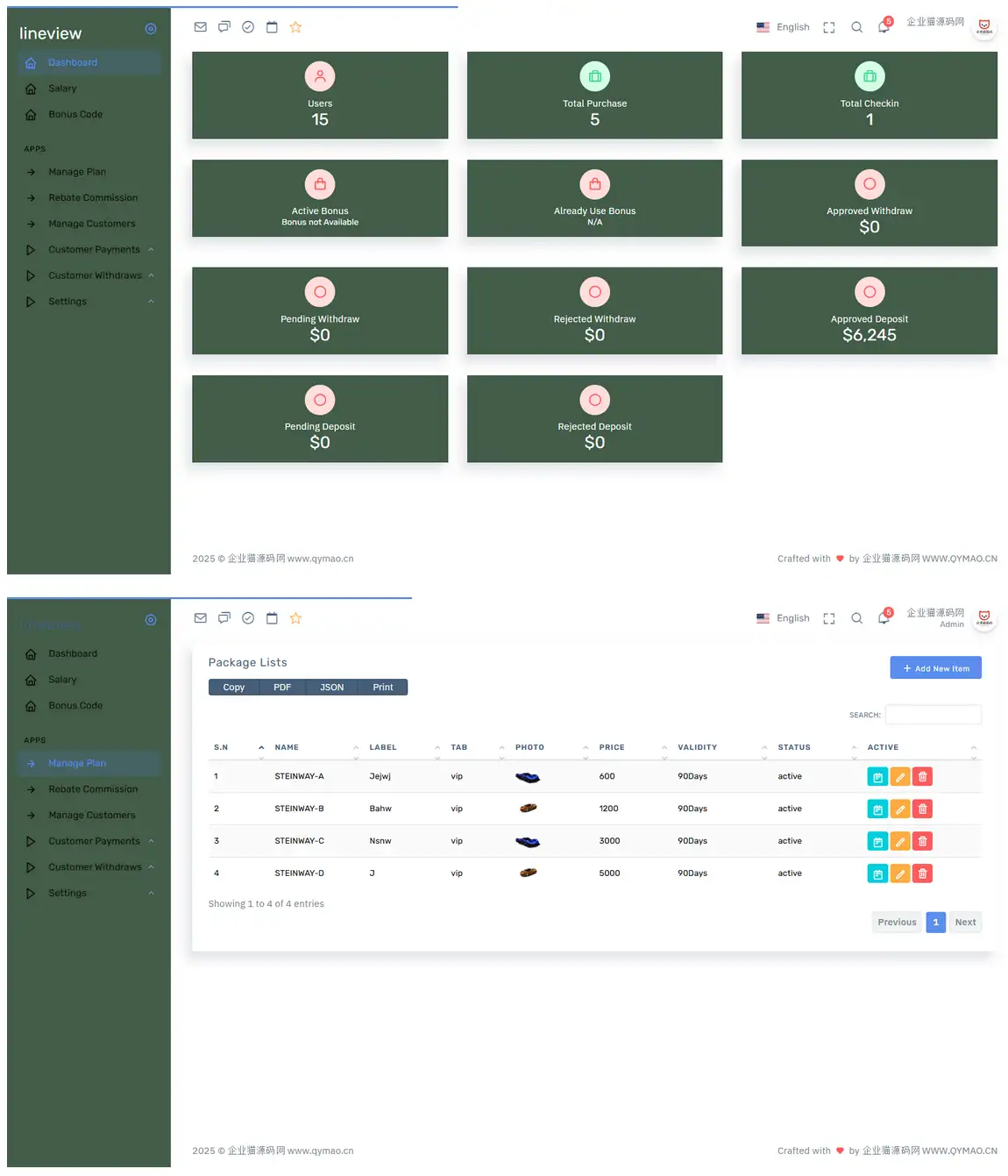 lineview海外汽车投资理财源码/前端html+后端PHP