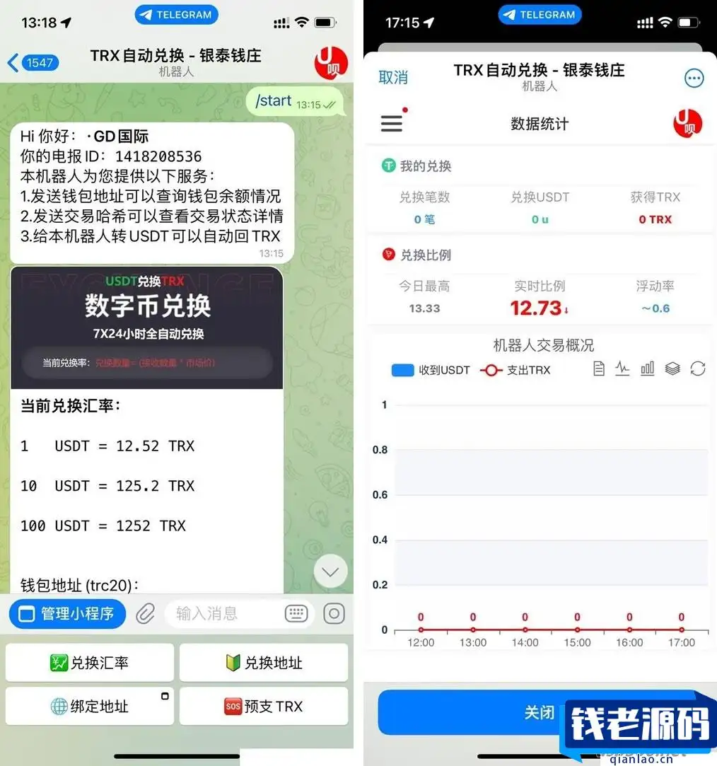 机器人框架TRX自动兑换机器人源码+搭建教程简单快速方便-钱老源码网