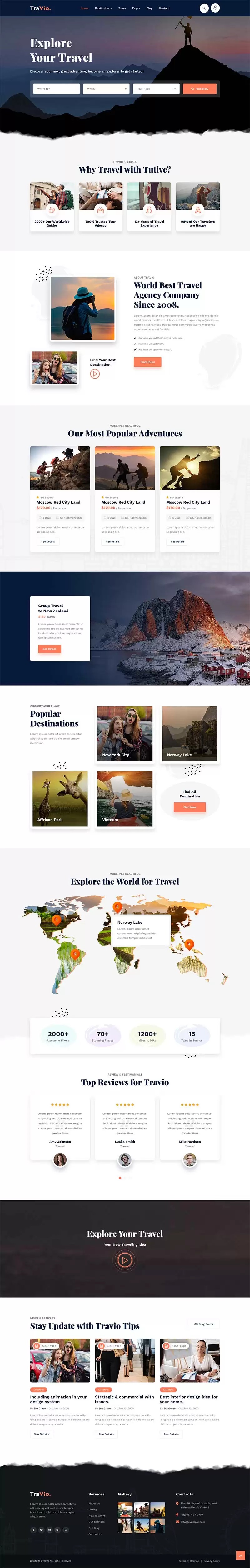 html5旅游旅行社官网模板-钱老源码网