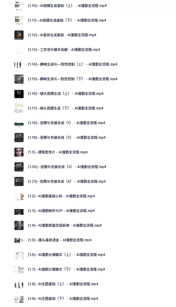 AI漫剧制作实操课，提供全流程解析，从0上手开始做-钱老源码网