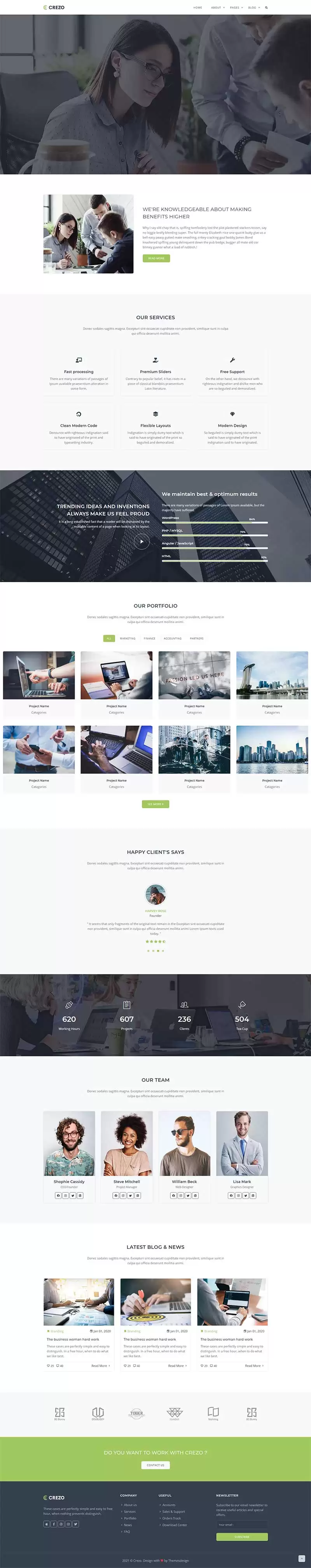 多用途的商业公司展示HTML5模板-钱老源码网