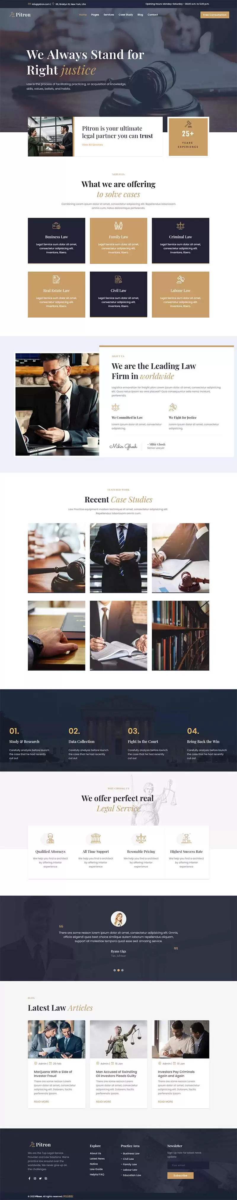 律师事务所和律师网页模板-钱老源码网