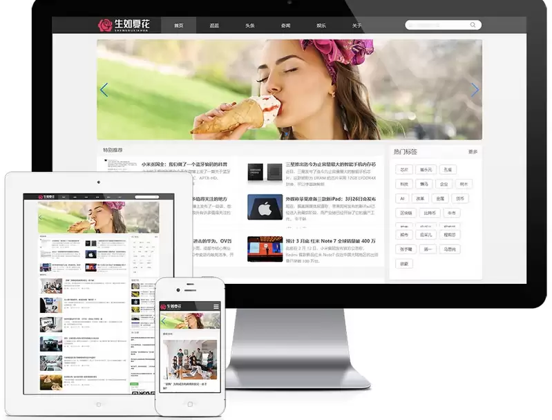 响应式博客自媒体运营类网站模板 易优CMS|博客类企业-钱老源码网