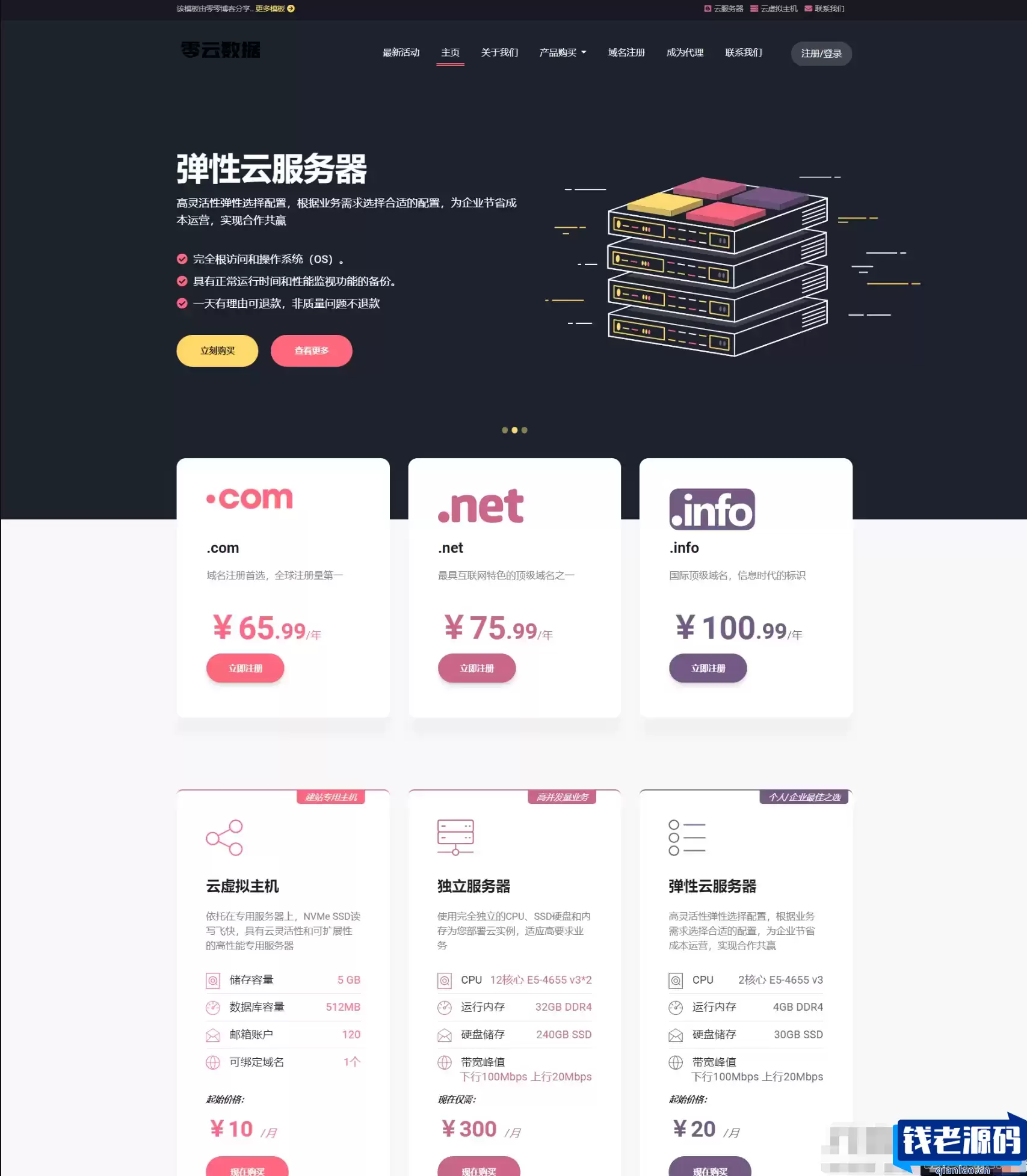 Lolipa虚拟主机魔方财务主题模板源码——为您的网站添加华丽的金融风格-钱老源码网