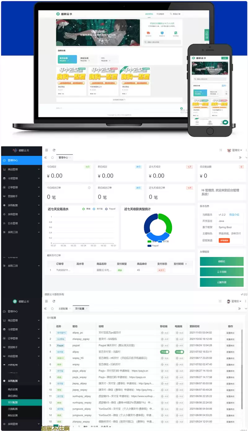 值联云卡v2.0.0自动售卡商业系统-钱老源码网
