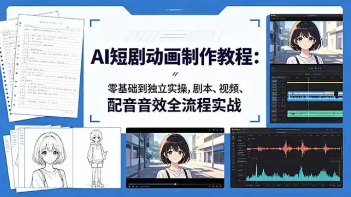 AI短剧动画制作入门：零基础到独立实操，剧本、视频、配音音效全流程实战-钱老源码网
