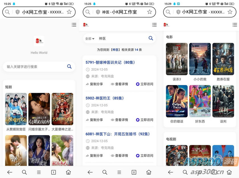短剧影视云盘搜索引擎系统+内置1.2万条短视频数据+无授权开心版-钱老源码网