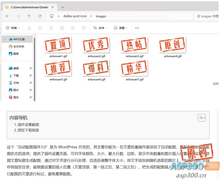 WordPress 原创图标设置插件，功能小巧不收费-钱老源码网