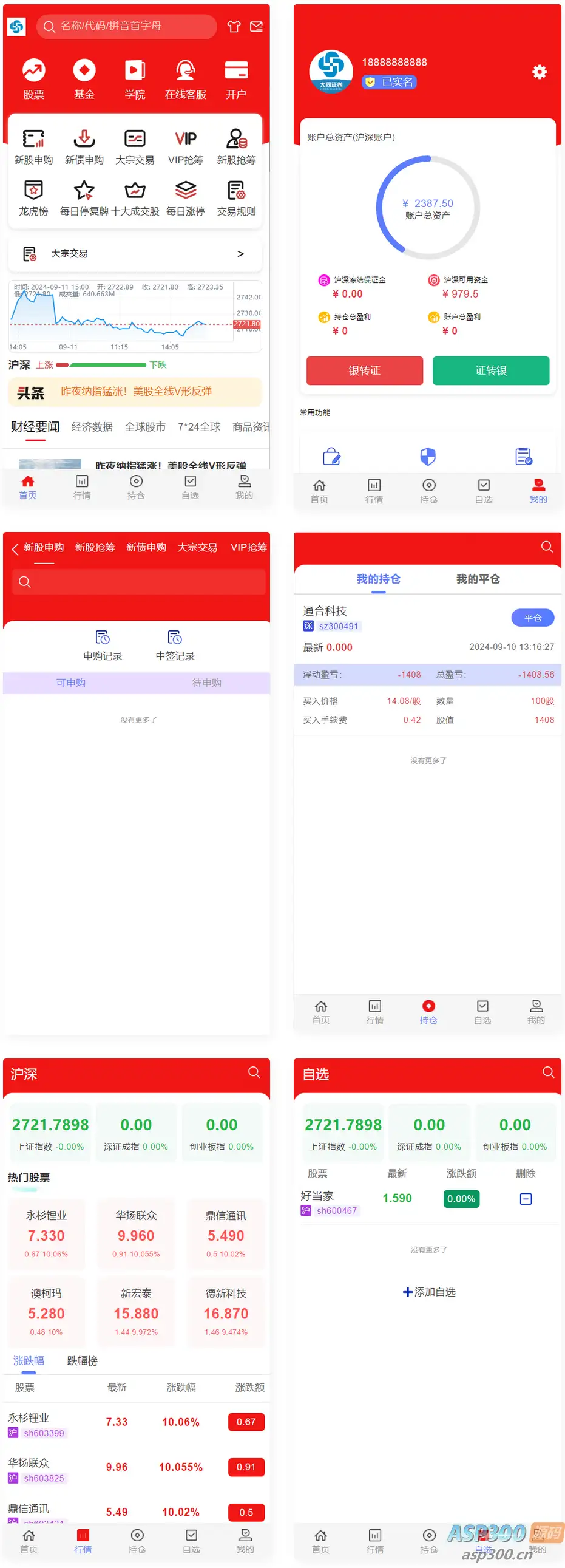 红色UI的2024股票系统源码