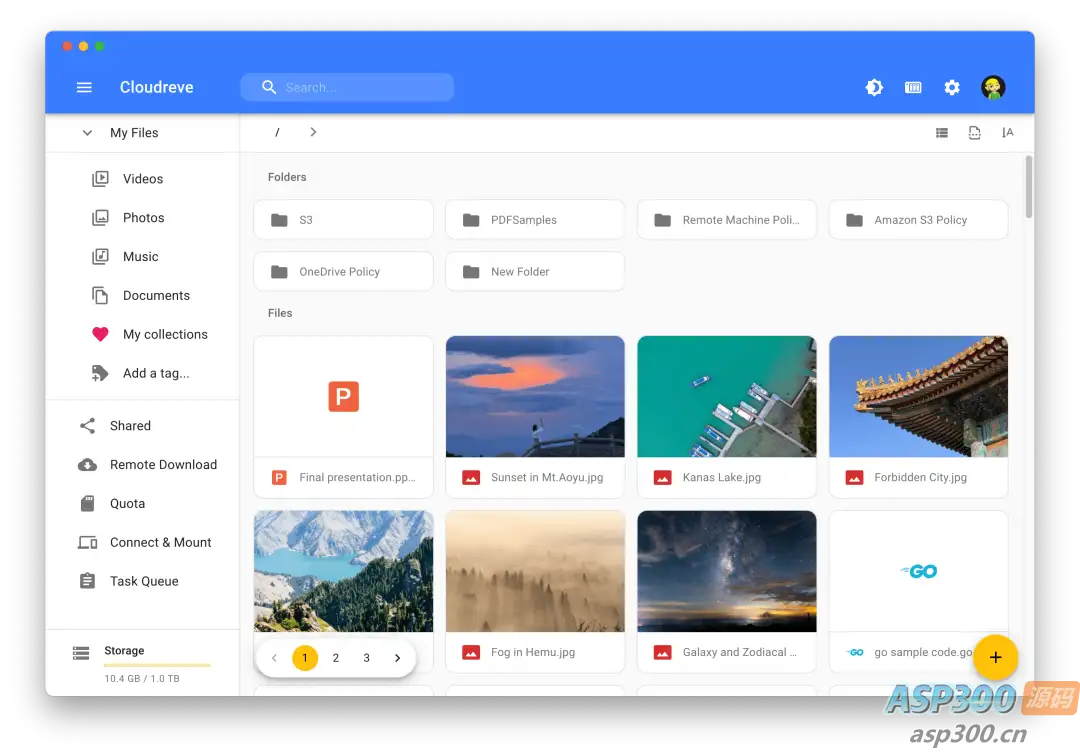Cloudreve个人网盘系统源码 支持云存储（七牛、阿里云OSS、腾讯云COS、又拍云、OneDrive） 基于Go框架-钱老源码网