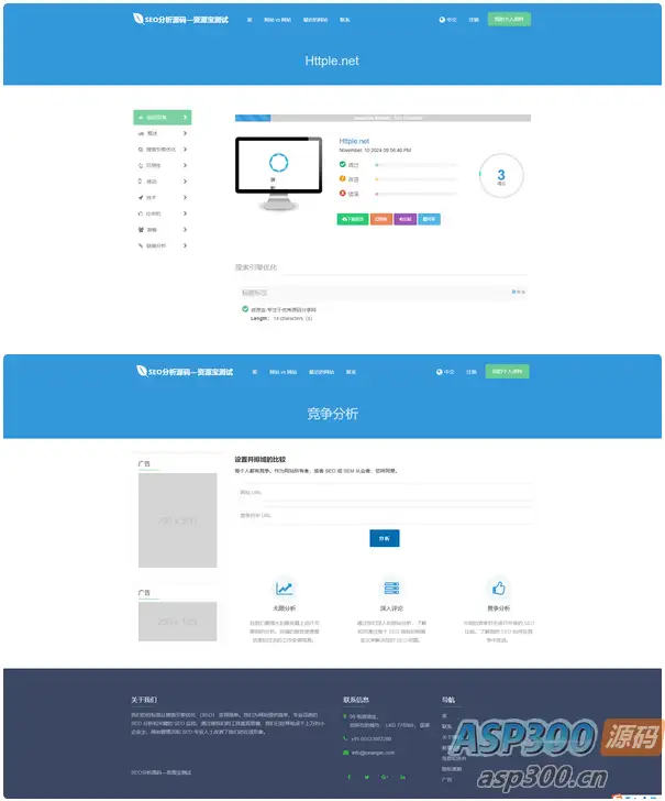 高级 SEO优化在线优化检测分析源码