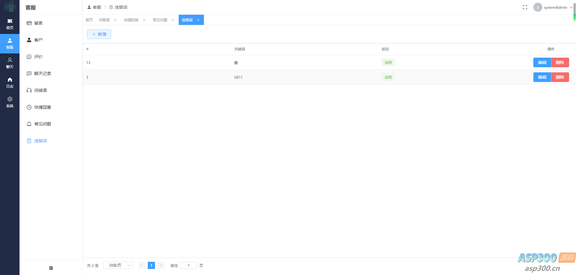 网站在线客服管理系统（开源版支持二次开发）