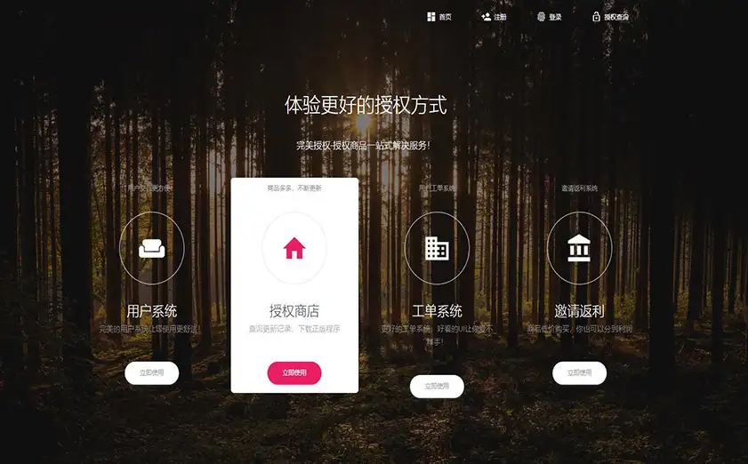 PHP域名授权系统网站授权授权管理工单系统精美UI支付系统团队合作代理返利发卡系统-钱老源码网
