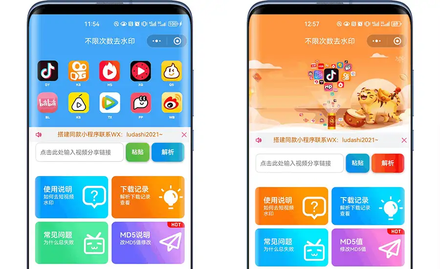 最新去水印小程序系统 前端+后端全套源码 多套模版 免授权-钱老源码网