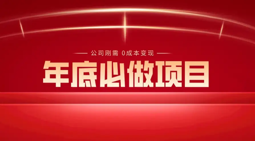 揭秘年底必备项目：0成本变现，每个公司的刚需，轻松日入300+-钱老源码网
