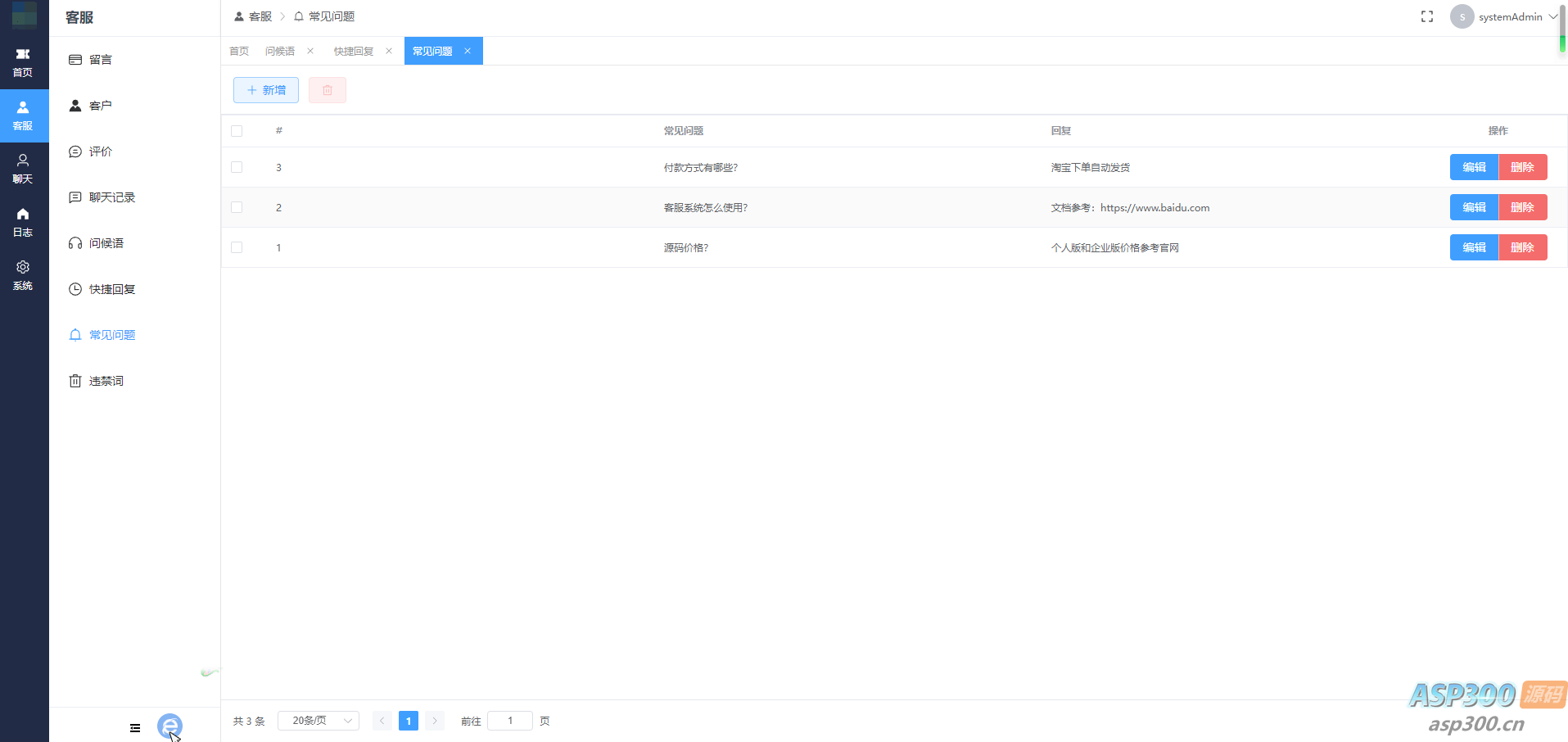 网站在线客服管理系统（开源版支持二次开发）-钱老源码网