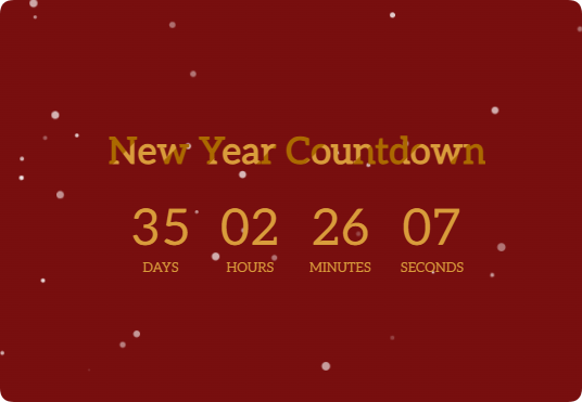 2025元旦倒计时雪花背景特效源码-钱老源码网