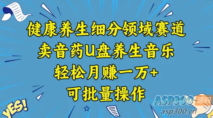 健康养生赛道：U盘养生音乐，轻松月入过万，批量操作方法分享-钱老源码网