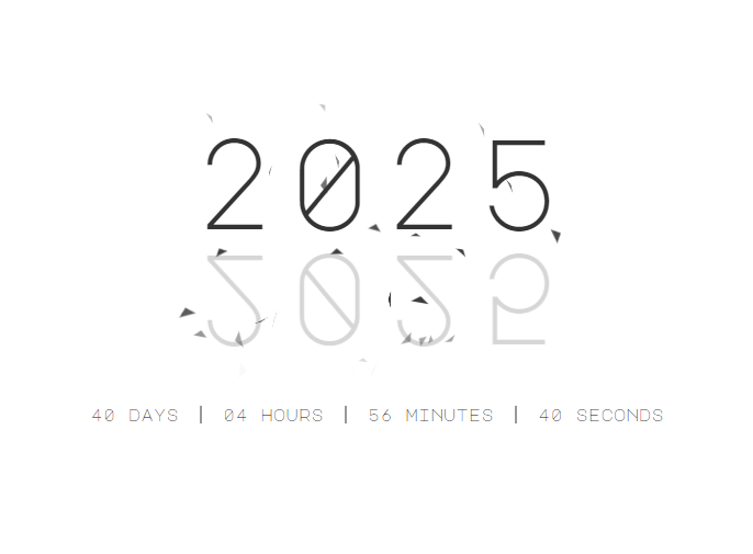 2025年新年倒计时动画效果HTML代码-钱老源码网