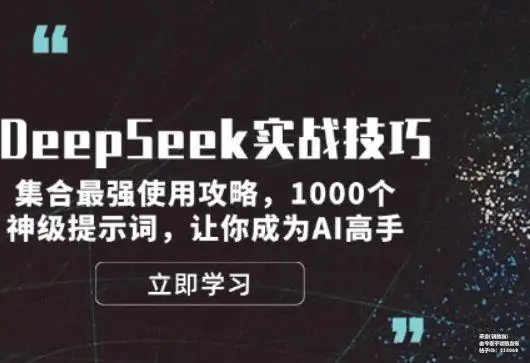 [技术分享] DeepSeek实战技巧：集合最强使用攻略，1000个神级提示词，让你成为AI高手-钱老源码网